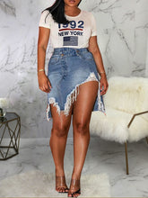 Minifaldas asimétricas con cintura alta y rotos